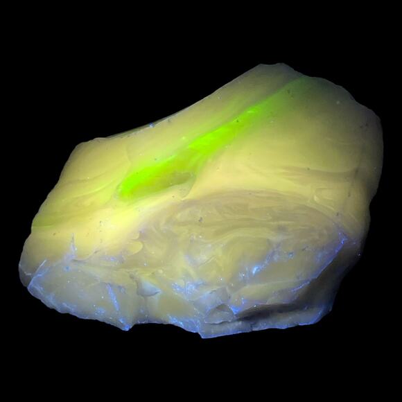 Pink Milk Glass Art Glass Cullet Glowing Manganese and Uranium Slag Glass #4GX48 - Picture 1 of 6